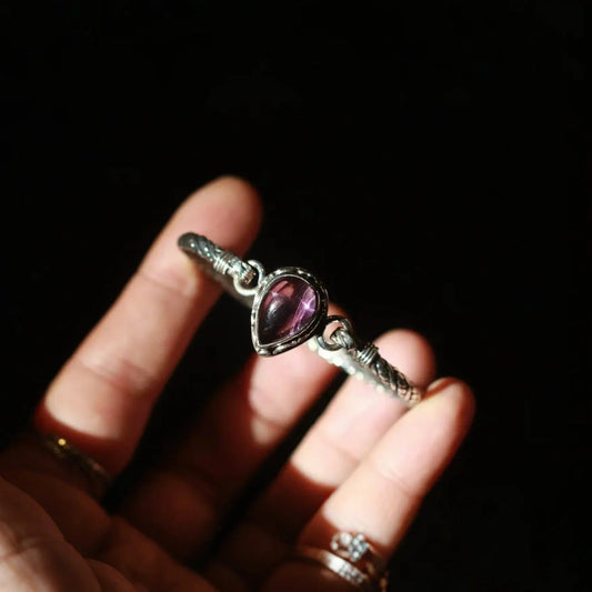 Nepalese Amethyst Handmade Bracelet · Glimmering Purple