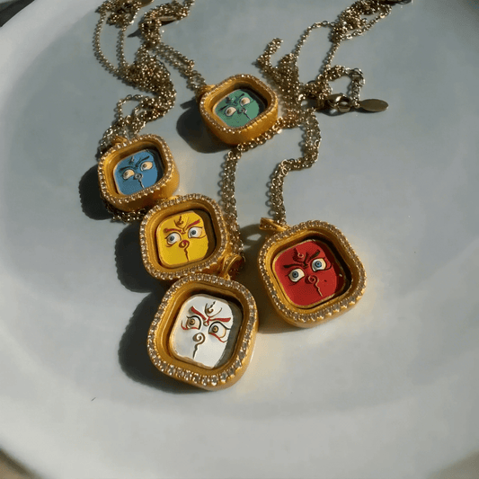 Five Wealth Deities Tsa Tsa Pendant