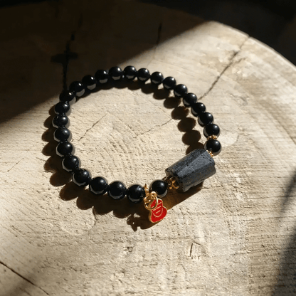 Schwarzes Turmalin &amp; Obsidian Armband · Schutzamulett