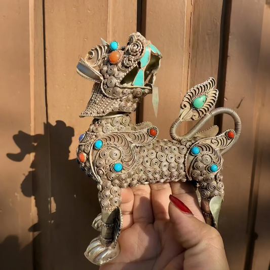 Tibetan Gilded Kirin Figurine