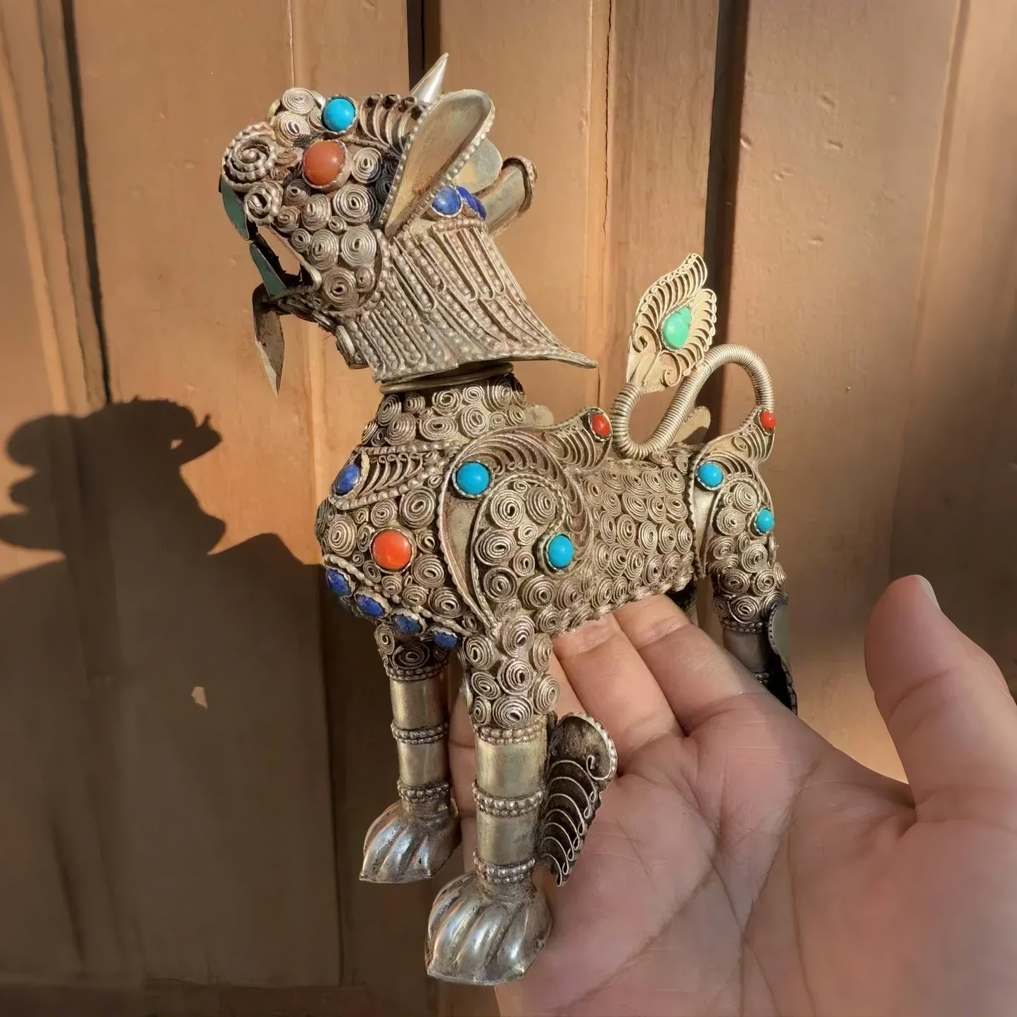 Tibetan Gilded Kirin Figurine