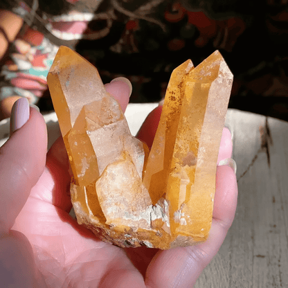 Tibetan Himalayan Yellow Quartz Crystal Cluster